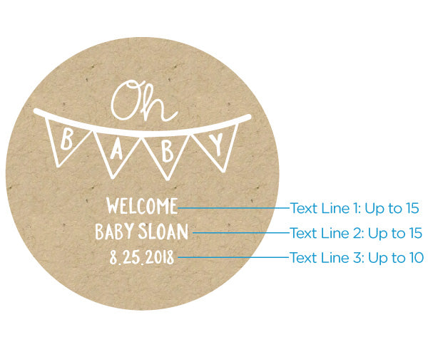 Personalized Gold Round Candy Tin - Rustic Charm Baby Shower (Set of 12)