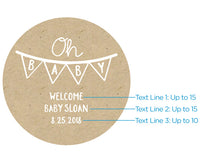 Thumbnail for Personalized Gold Round Candy Tin - Rustic Charm Baby Shower (Set of 12)