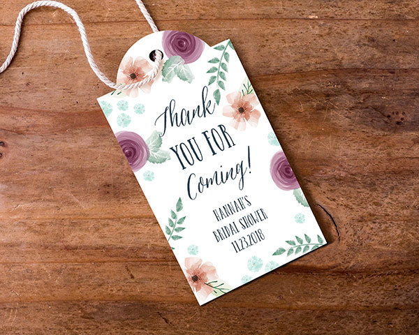 Personalized Statement Tags - Bridal Floral (Set of 12)