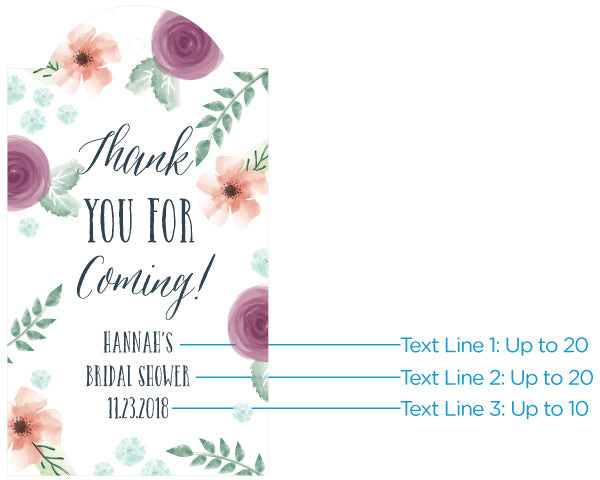 Personalized Statement Tags - Bridal Floral (Set of 12)