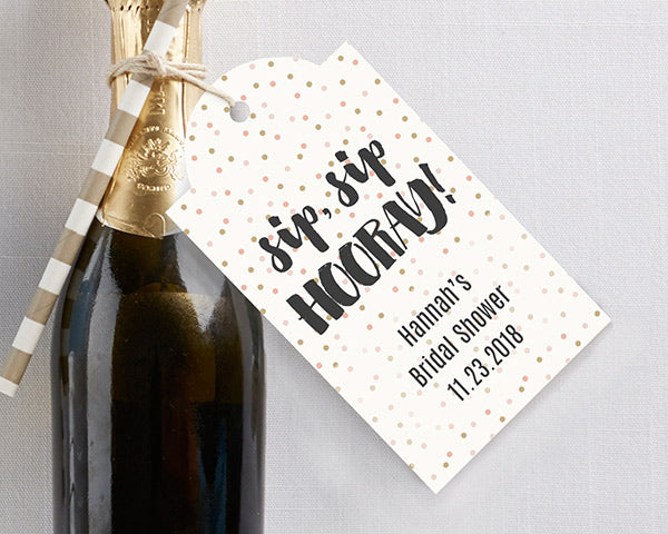 Personalized Statement Tags - Pink Dot (Set of 12)