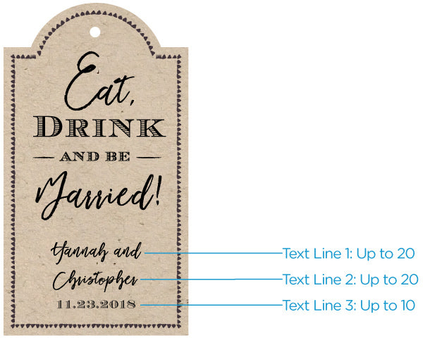 Personalized Statement Tags - Rustic (Set of 12)