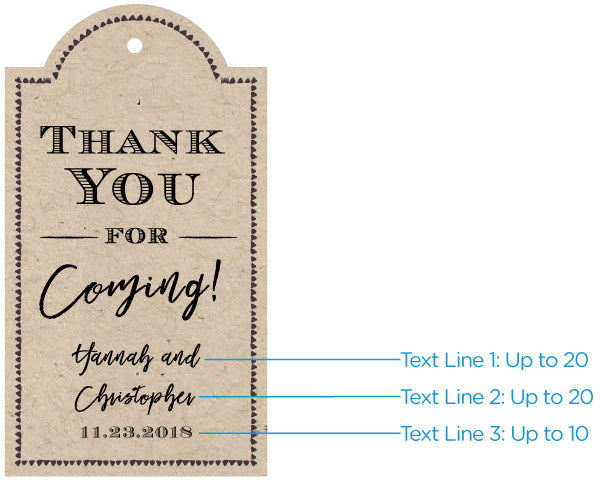 Personalized Statement Tags - Rustic (Set of 12)
