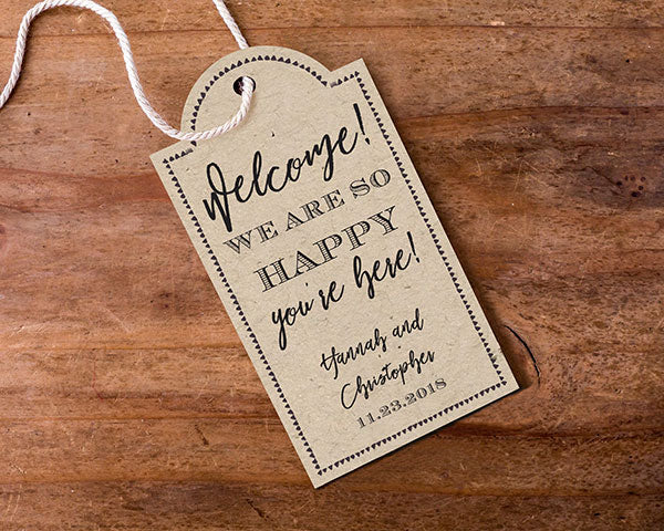 Personalized Statement Tags - Rustic (Set of 12)