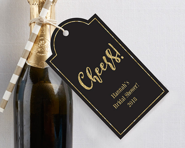 Personalized Statement Tags - Gold Glitter (Set of 12)