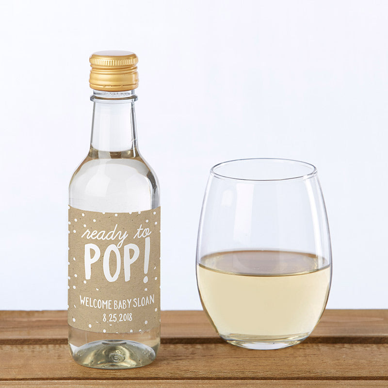 Personalized Mini Wine Bottle Labels - Rustic Charm Baby Shower Main Image, Kate Aspen | Wine Bottle Labels