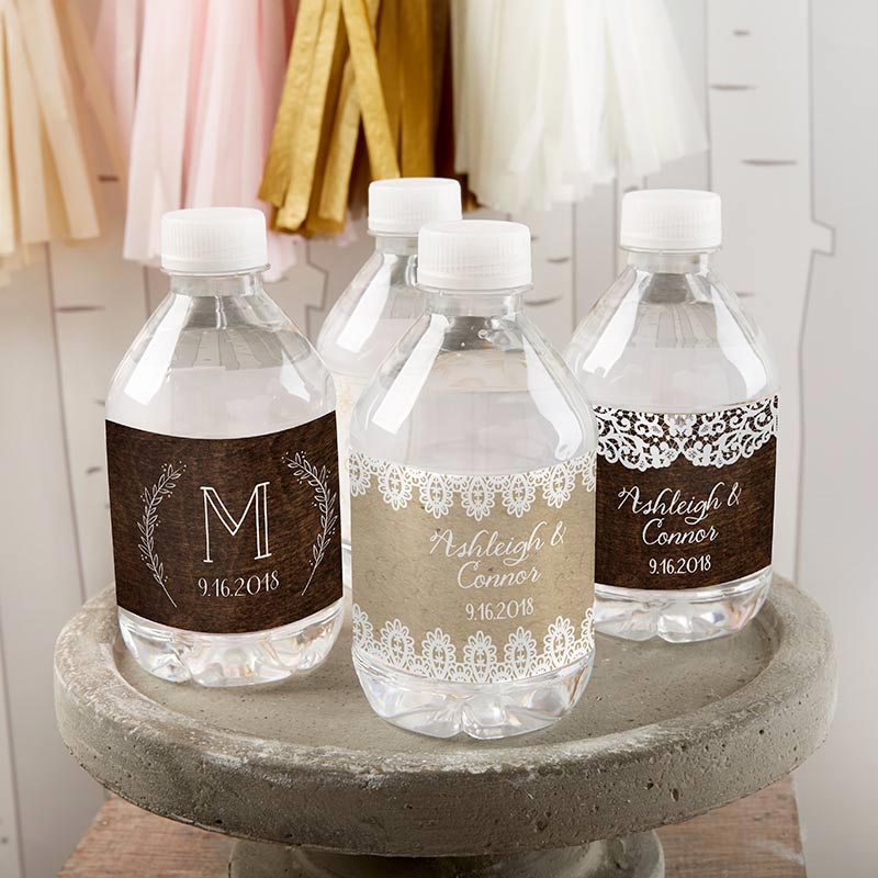 Personalized Water Bottle Labels - Rustic Charm Wedding Main Image, Kate Aspen | Water Bottle Labels