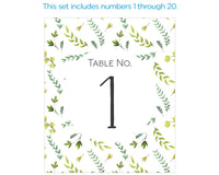 Thumbnail for Wine Label Table Numbers - Botanical Garden (1-20)
