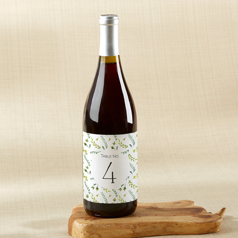 Botanical Garden Wine Label Table Numbers (1-20)