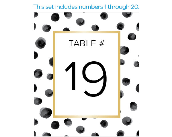 Wine Label Table Numbers - Modern Classic (1-20)