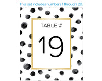 Thumbnail for Wine Label Table Numbers - Modern Classic (1-20)