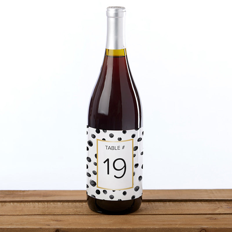 Modern Classic Wine Label Table Numbers (1-20)