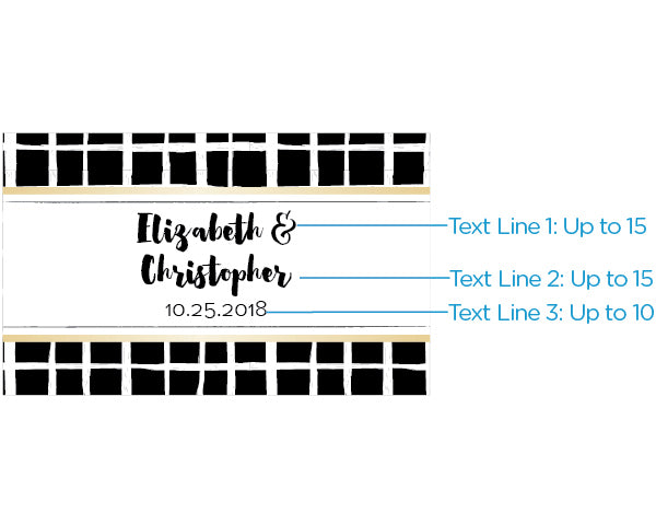 Personalized Black Matchboxes - Modern Classic (Set of 50)