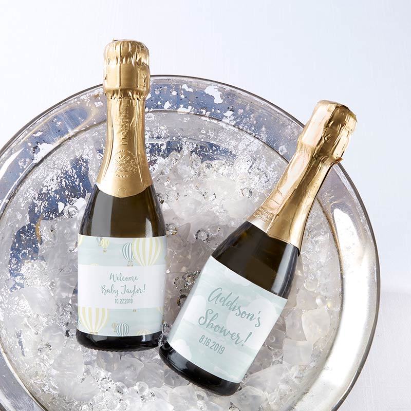 Personalized Mini Wine Bottle Labels - Gender Neutral Baby Shower | Kate Aspen personalized-mini-wine-bottle-labels-gender-neutral-baby-shower-kate-aspen