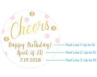 Thumbnail for Personalized Gold Round Candy Tin - Birthday For Her (Set of 12)