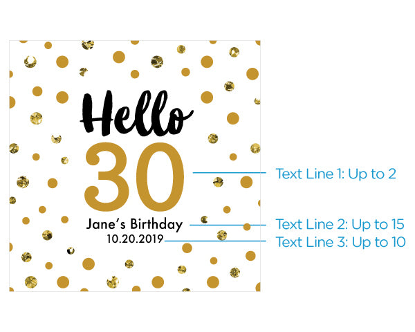 Personalized 8 oz. Glass Mason Jar - Milestone Birthday (Set of 12)