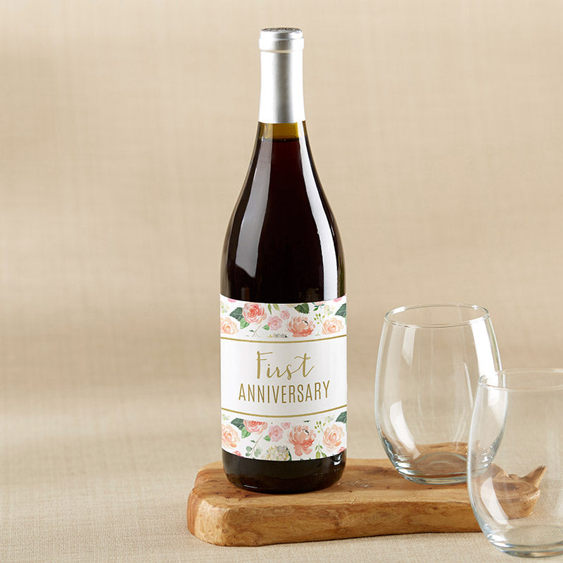 Marriage Milestones Wine Bottle Label - Floral (Set of 6) Main Image, Kate Aspen | Wine Bottle Labels
