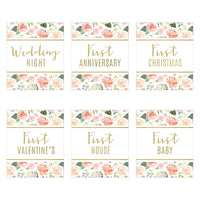 Marriage Milestones Wine Bottle Label - Floral (Set of 6) Alternate Image 2, Kate Aspen | Wine Bottle Labels