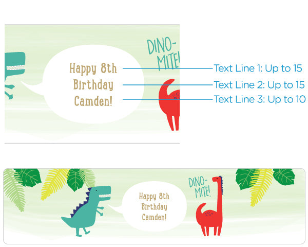 Personalized Water Bottle Labels - Dino Party Alternate Image 3, Kate Aspen | Water Bottle Labels