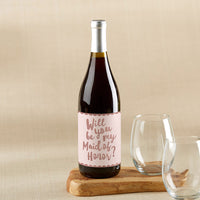 Thumbnail for Bridal Party Proposal Wine Bottle Label - Pink (Set of 6) Main Image, Kate Aspen | Wine Bottle Labels