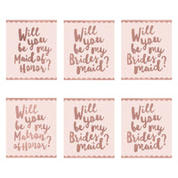 Thumbnail for Bridal Party Proposal Wine Bottle Label - Pink (Set of 6) Alternate Image 2, Kate Aspen | Wine Bottle Labels