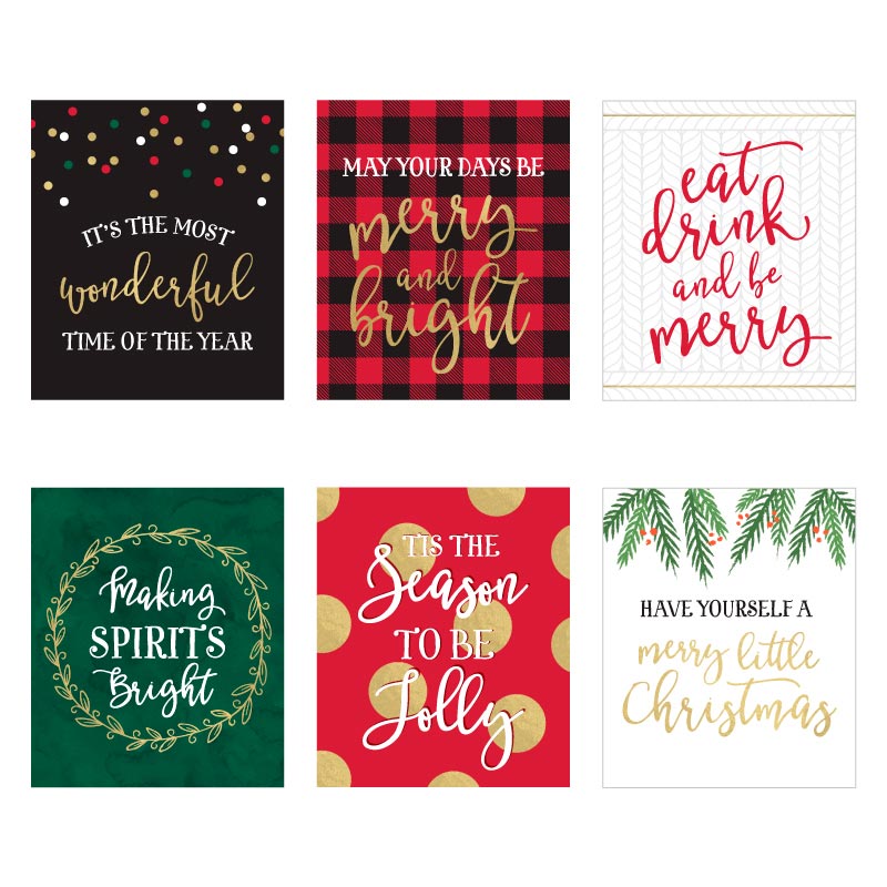 Christmas Wine Bottle Label - Classic (Set of 6) Alternate Image 2, Kate Aspen | Wine Bottle Labels
