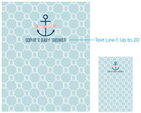 Thumbnail for Personalized Photo Backdrop - Nautical Rope Baby Shower Alternate Image 2, Kate Aspen | Photo Backdrops
