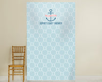 Thumbnail for Personalized Photo Backdrop - Nautical Rope Baby Shower Main Image, Kate Aspen | Photo Backdrops