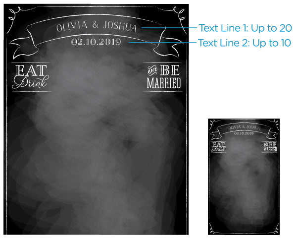 Personalized Photo Backdrop - Chalkboard Eat Drink & Be Married Alternate Image 2, Kate Aspen | Photo Backdrops