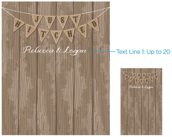 Personalized Photo Backdrop - Just Hitched Alternate Image 2, Kate Aspen | Photo Backdrops