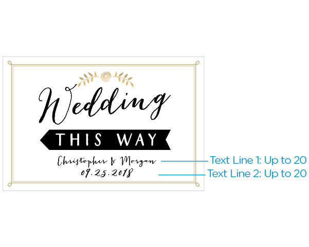 Personalized Directional Sign (18x12) - Wedding