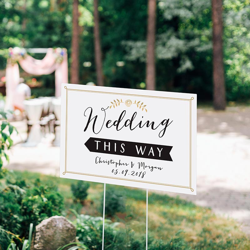 Personalized Directional Sign (18x12) - Wedding