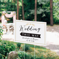 Thumbnail for Personalized Directional Sign (18x12) - Wedding