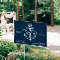 Thumbnail for Personalized Directional Sign (18x12) - Nautical Wedding