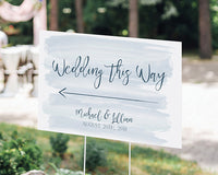 Thumbnail for Personalized Directional Sign (18x12) - Nautical Wedding