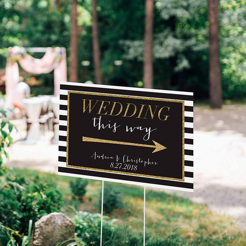 Personalized Directional Sign (18x12) - Classic Wedding