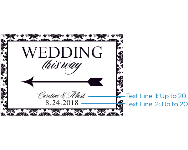Personalized Directional Sign (18x12) - Damask