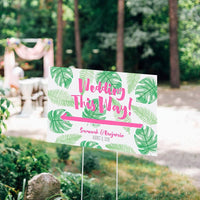 Thumbnail for Personalized Directional Sign (18x12) - Pineapples & Palms
