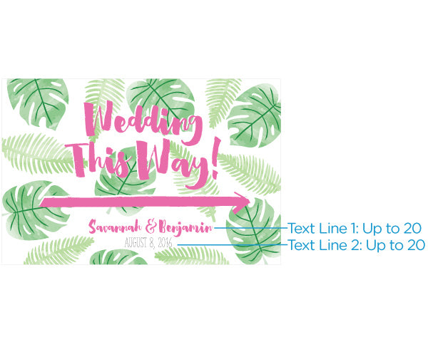 Personalized Directional Sign (18x12) - Pineapples & Palms