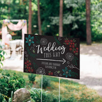Thumbnail for Personalized Directional Sign (18x12) - Chalk Wedding