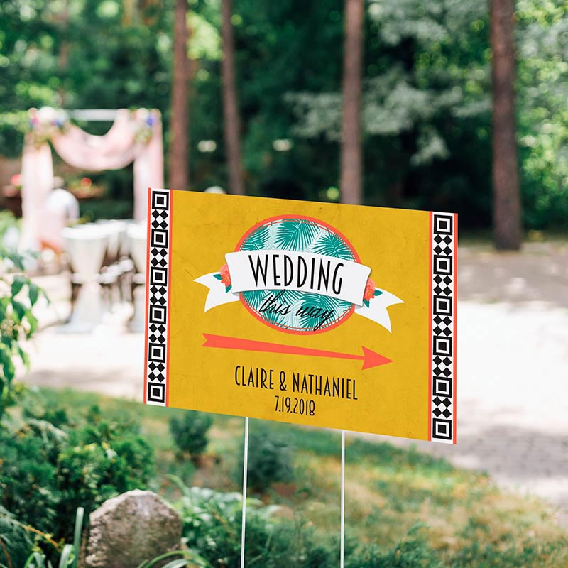 Personalized Directional Sign (18x12) - Tropical Chic