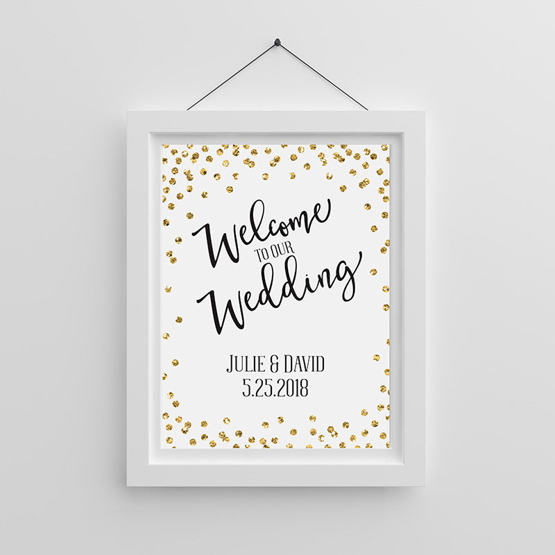 Personalized Poster (18x24) - Gold Glitter Wedding Main Image, Kate Aspen | Banner