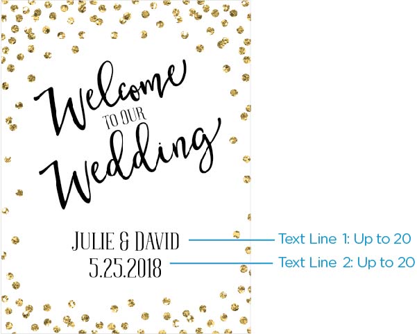 Personalized Poster (18x24) - Gold Glitter Wedding Alternate Image 2, Kate Aspen | Banner