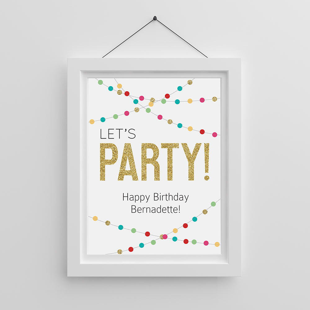 Personalized Poster (18x24) - Let's Party! Main Image, Kate Aspen | Banner