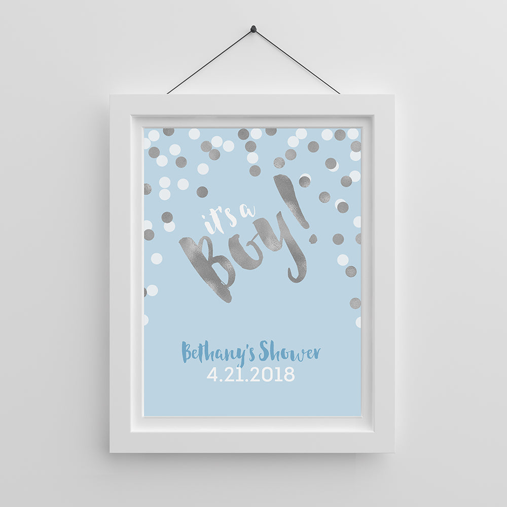 Personalized Poster (18x24) - It's a Boy! Main Image, Kate Aspen | Banner
