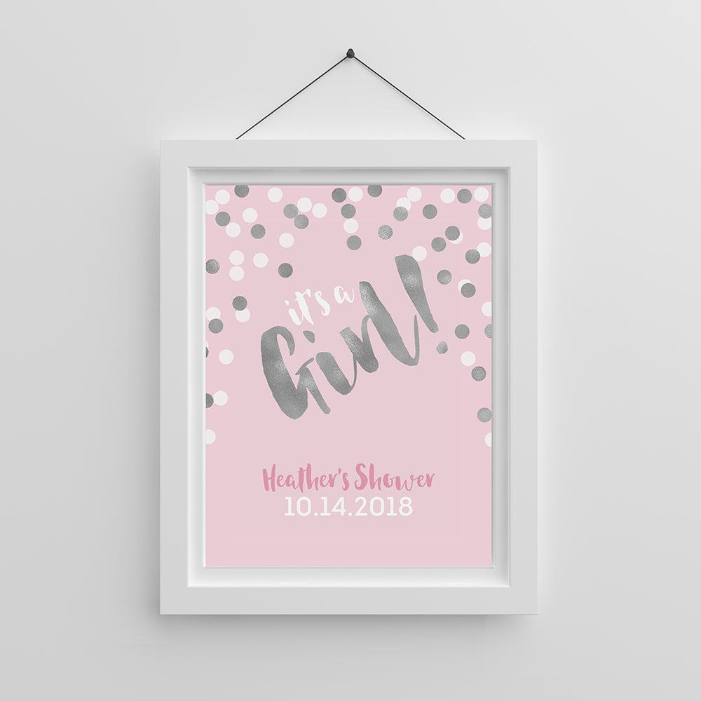 Personalized Poster (18x24) - It's a Girl! Main Image, Kate Aspen | Banner