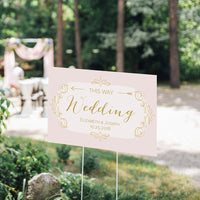 Thumbnail for Personalized Directional Sign (18x12) - Modern Romance