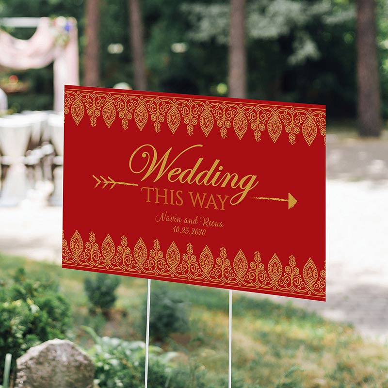 Personalized Directional Sign (18x12) - Indian Jewel