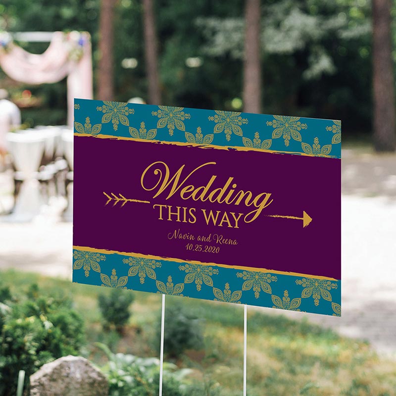 Personalized Directional Sign (18x12) - Indian Jewel