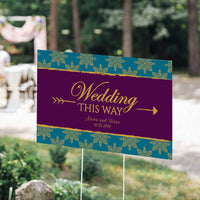 Thumbnail for Personalized Directional Sign (18x12) - Indian Jewel